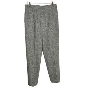 Vintage 90s Grey High Rise Wool Blend Trouser Pants Size 12